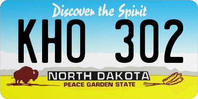 ND license plate KHO302