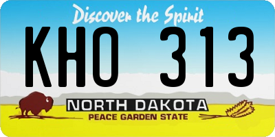 ND license plate KHO313