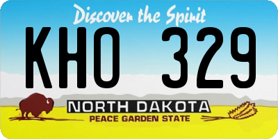 ND license plate KHO329