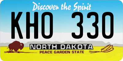 ND license plate KHO330