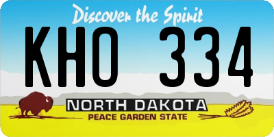 ND license plate KHO334