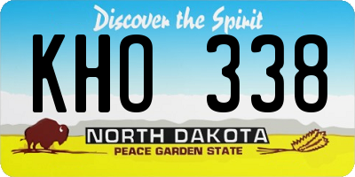 ND license plate KHO338