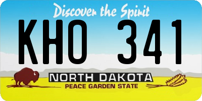 ND license plate KHO341