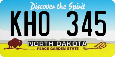 ND license plate KHO345