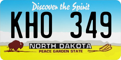 ND license plate KHO349