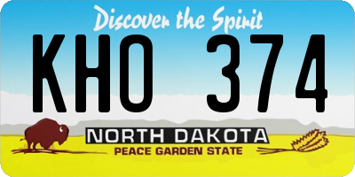 ND license plate KHO374