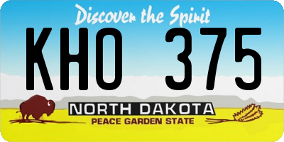 ND license plate KHO375