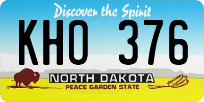 ND license plate KHO376