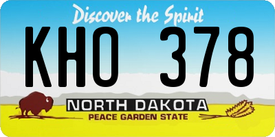 ND license plate KHO378