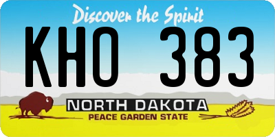 ND license plate KHO383