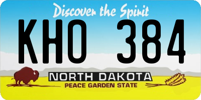 ND license plate KHO384