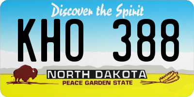 ND license plate KHO388