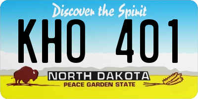 ND license plate KHO401