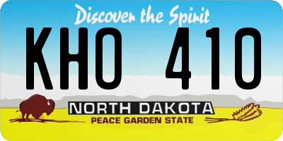 ND license plate KHO410