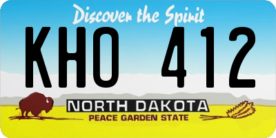 ND license plate KHO412