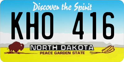 ND license plate KHO416