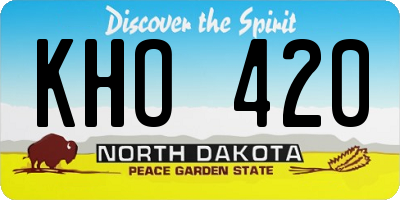 ND license plate KHO420