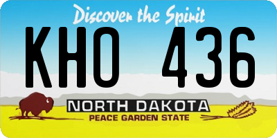 ND license plate KHO436
