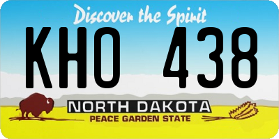 ND license plate KHO438