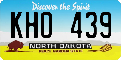 ND license plate KHO439