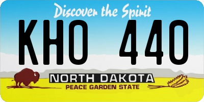 ND license plate KHO440