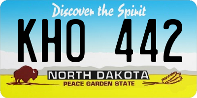ND license plate KHO442