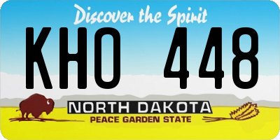 ND license plate KHO448