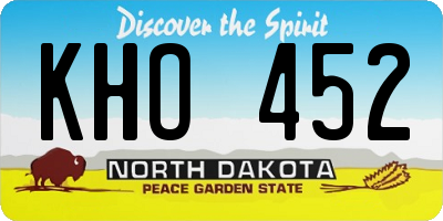 ND license plate KHO452