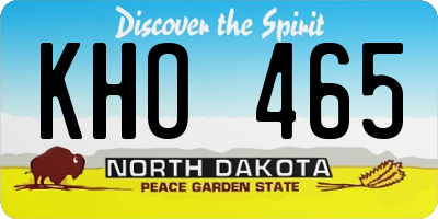 ND license plate KHO465