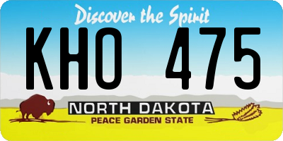 ND license plate KHO475