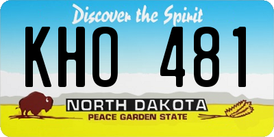 ND license plate KHO481