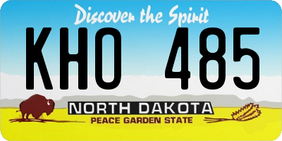ND license plate KHO485