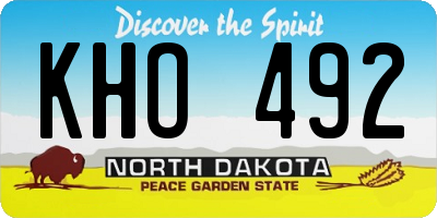 ND license plate KHO492