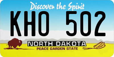 ND license plate KHO502