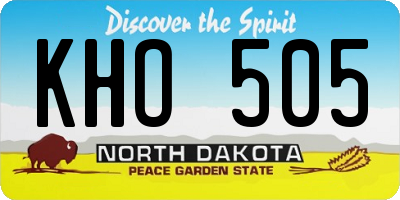 ND license plate KHO505
