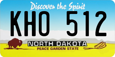 ND license plate KHO512