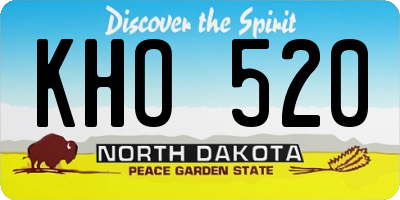 ND license plate KHO520