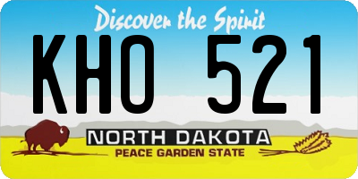 ND license plate KHO521