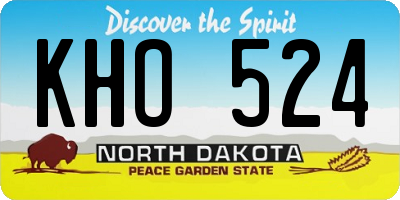ND license plate KHO524