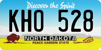 ND license plate KHO528