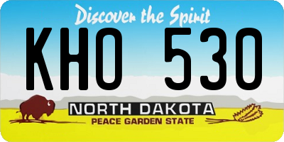 ND license plate KHO530