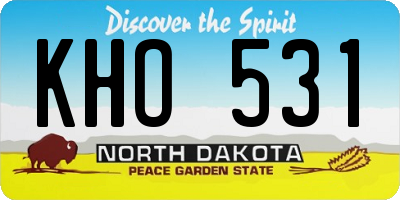 ND license plate KHO531