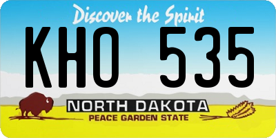 ND license plate KHO535