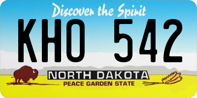 ND license plate KHO542