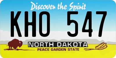 ND license plate KHO547