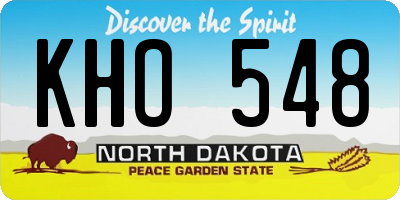 ND license plate KHO548