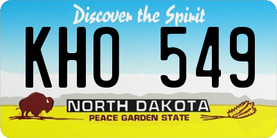 ND license plate KHO549