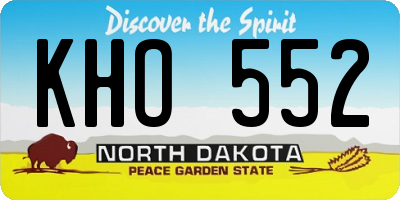 ND license plate KHO552