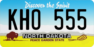 ND license plate KHO555