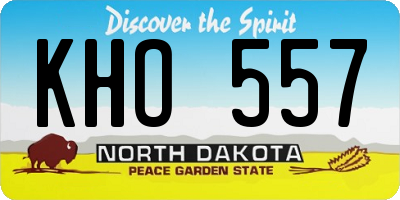 ND license plate KHO557